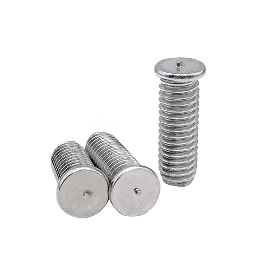 304 Stainless Steel Weld Stud for Capacitor Discharge Welding M3/M4/M5/M6/M8/M10 (M6-1.0 x 30mm, 50pcs)