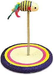 Chalesco Arranhador Brinquedo com Mola para Gatos