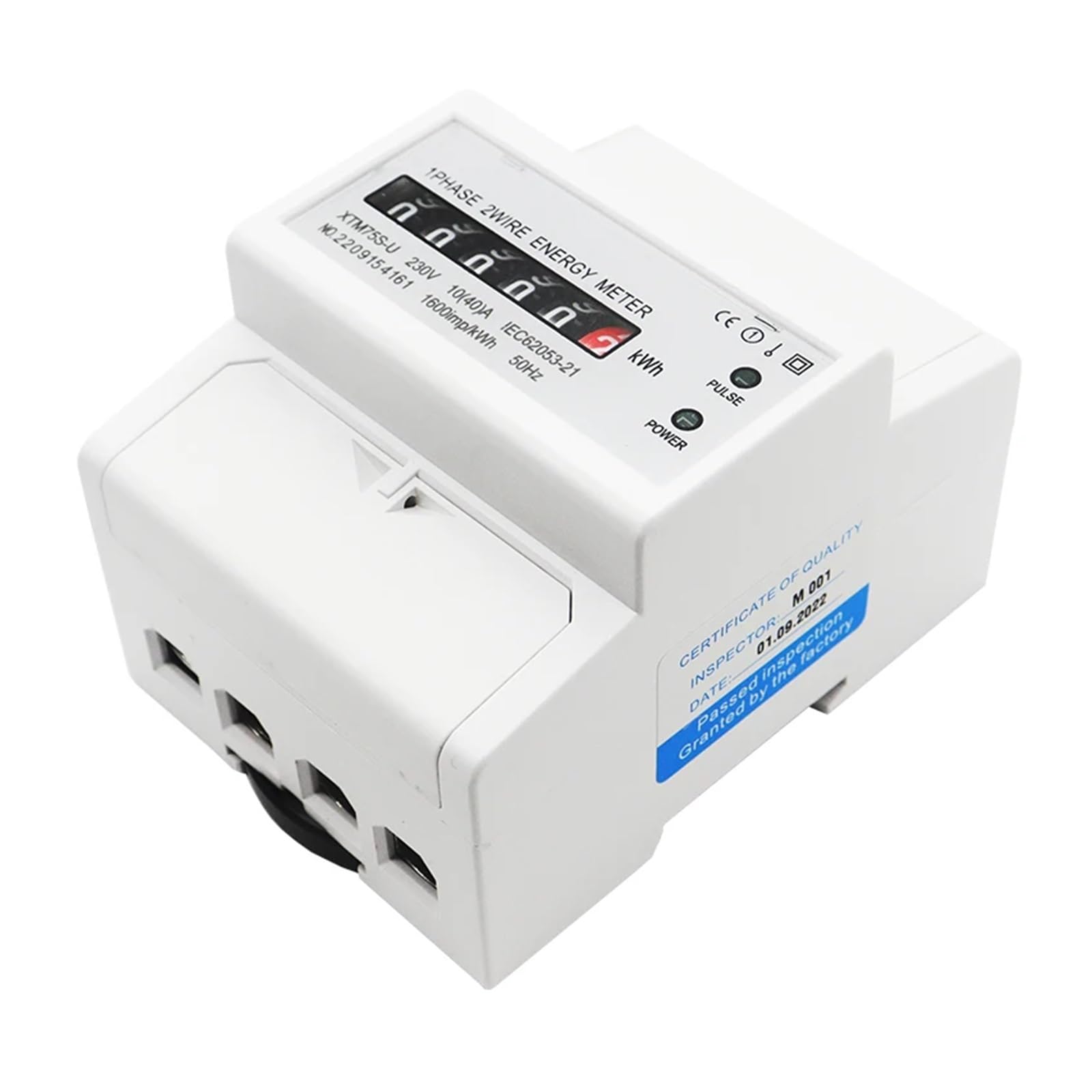 Medidor de energía Medidor de energía eléctrica monofásico Alta Carga Carril DIN de 35 mm 50 Hz 100 A 4P Pantalla de Contador XTM75S-U 1 Clase(20-80a)