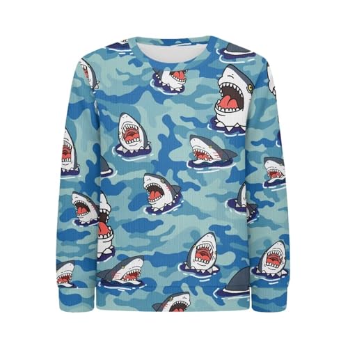 Boys Girls Crew Neck Long Sleeve Sweater Soft Lightweight Fall Winter Clothes Pullover Sweatshirt for School 2XS-XL