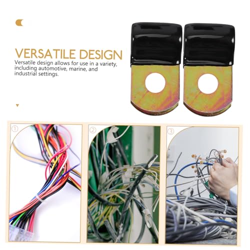 Hemobllo 50 unidades clips resistentes de acero para gestión de cables bajo escritorio miniatura 7