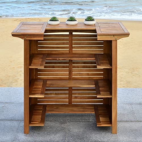 Safavieh Outdoor Collection Monterey Teak Bar Table - Teak Brown #TOP2
