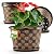 8 Inch Planter Pots for Plants, Plastic Flower Pots Indoor Outdoor, 5 Pack Resin Plant Pot with Drainage & Saucer, Retro Decorative Garden Pot with Removable Trays for House