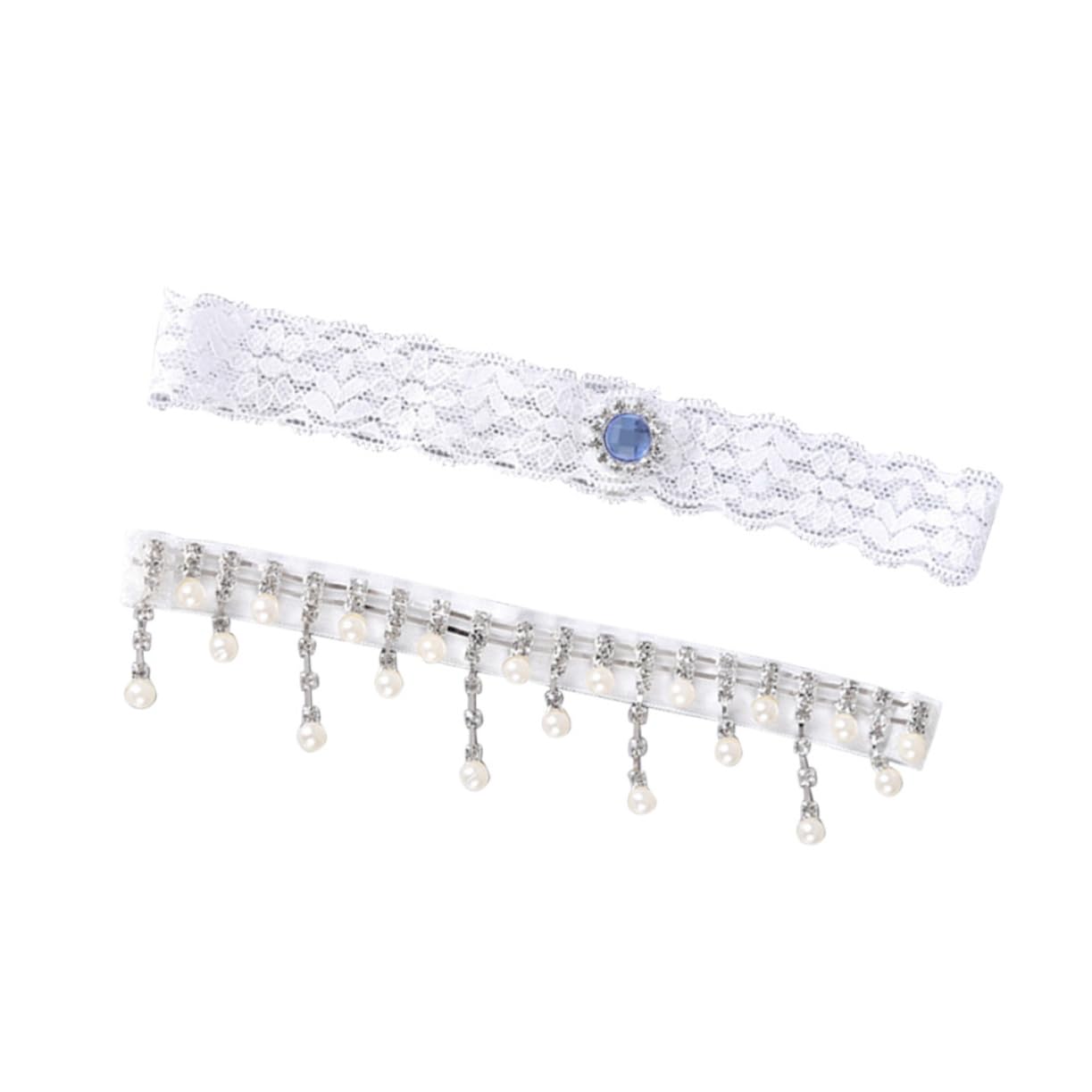 SHERCHPRY 2 Paar Strumpfgürtel für die Hochzeit Hochzeitsstrumpfbänder Blumenstrumpfband aus Spitze Ritual ritals Hochzeit Braut Strumpfband Brautstrumpfband Jahrgang Oberschenkelring Weiß