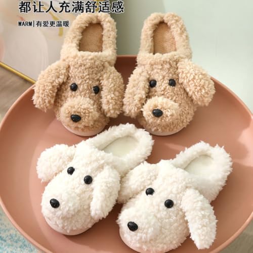 Dog Slippers for Women Cute Animal Soft-soled Fluffy Cozy Fuzzy Plush Girls Winter Warm Home Bedroom Indoor2