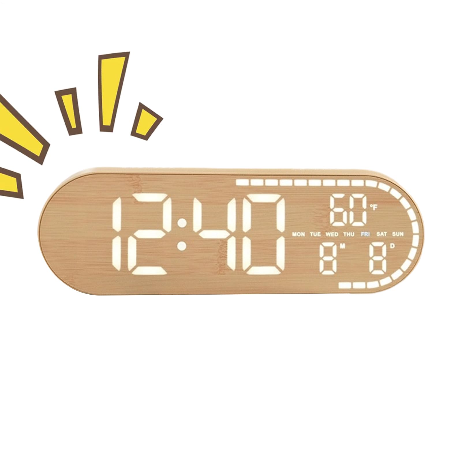 Reloj digital de pared silencioso para dormitorio que soluciona la falta de visibilidad nocturna