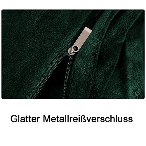 Michorinee Winter Plüsch Bettwäsche Set 140x200 cm Dunkelgrün 2teilig – Ansicht 4