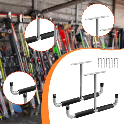Support de rangement polyvalent en métal argenté pour garage
