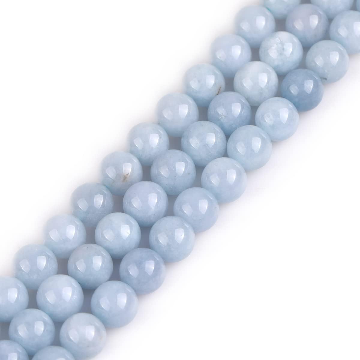 GEM-INSIDE CREATE YOUR OWN FASHIONGEM-INSIDE CREATE YOUR OWN FASHION 10mm Semi-Aquamarine Blue Jade Stone Gemstone Semi Precious Beads for Jewellery Making 15''
