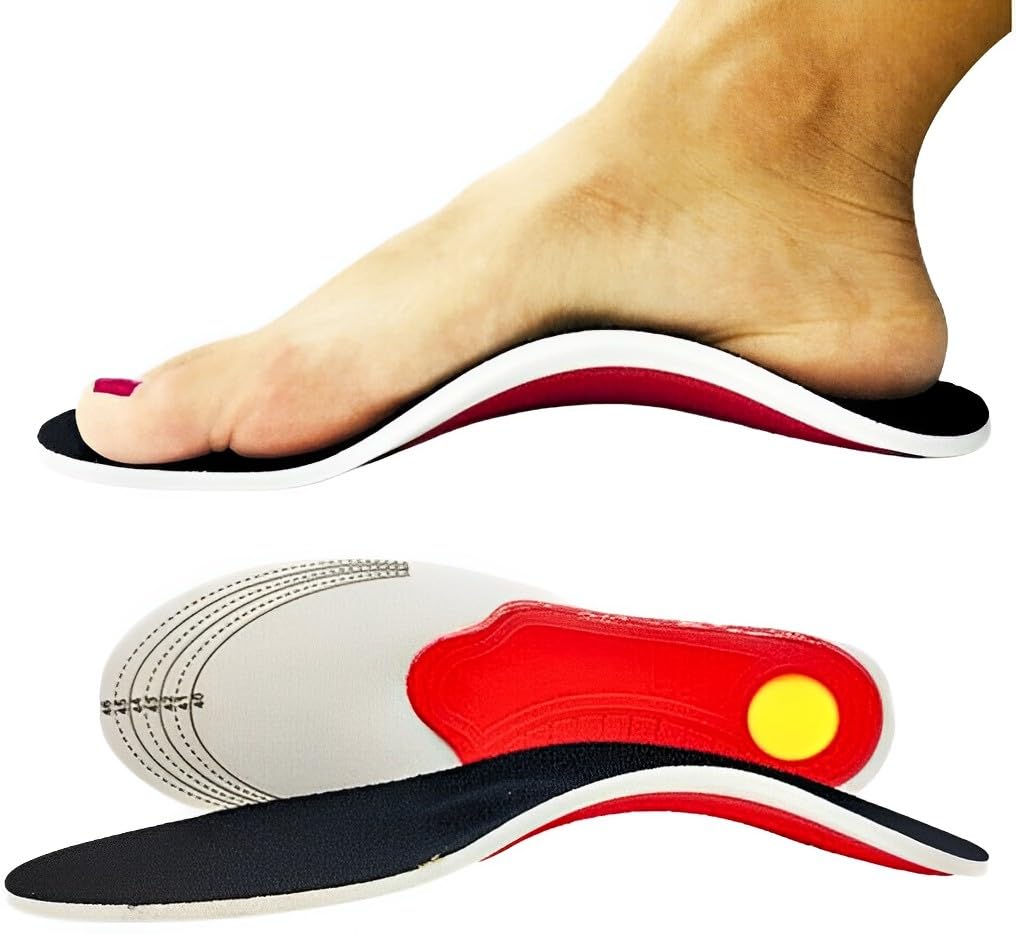 GenericPlantar Fasciitis Relief Arch Support Shoe Inserts Insoles for Flat Feet for Men & Women, Orthotic Feet Heel Pain Shock Absorption Comfortable Insoles