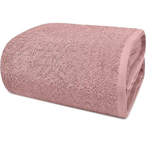DAN RIVER 600 GSM Pack of 1 Oversized Bath Sheet, 40 x 80 Inches Dusty Rose