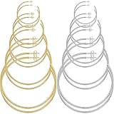 Cuicanstar 10 Pairs Stainless Steel Gold Hoops Silver Hoop Earrings for Women Girls, Hypoallergenic