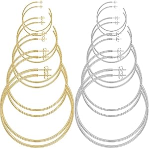 8/10 Pairs Stainless Steel Gold Hoops Silver Hoop Earrings Hypoallergenic Half Hoop Cartilage Piercing Earrings Tiny Ball Cubic Zirconia Stud Earrings Set for Women