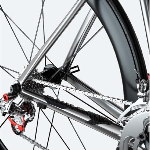 Gdfnmogo Lot de 2 autocollants de protection en silicone pour chaîne de vélo, protection de cadre, pour éclats de pierres et coups de rocher, film anti-rayures pour VTT et vélos de route Noir (D) – vue 7