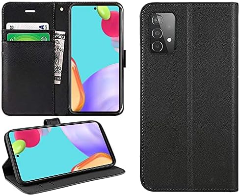 DN-Technology For Samsung Galaxy A52 / A52s 5G Case Flip Folio Leather Wallet with Card Holder Book Stand Phone Cover For Samsung Galaxy A52 / A52s 5G (BLACK)