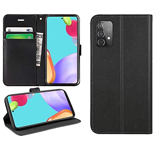 DN-Technology For Samsung Galaxy A52 / A52s 5G Case Flip Folio Leather Wallet with Card Holder Book Stand Phone Cover For Samsung Galaxy A52 / A52s 5G (BLACK)