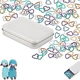 oooaooo 101 Stück Maschenmarkierer Stricken Set, Maschenmarkierer Häkeln, Stitch Marker Strickzubehör Farbe, Strickmarker mit Aufbewahrungsbox für Diy Stricken Häkeln Oder Basteln