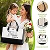 Personalised Canvas Tote Bag for Women Reusable Shopping Bag Large Cotton Canvas Shopper Stylish Beach Tote with Zipper Inner Pocket, Durable Everyday Bag for Mum on Mother's Day, Birthday, Wedding #3