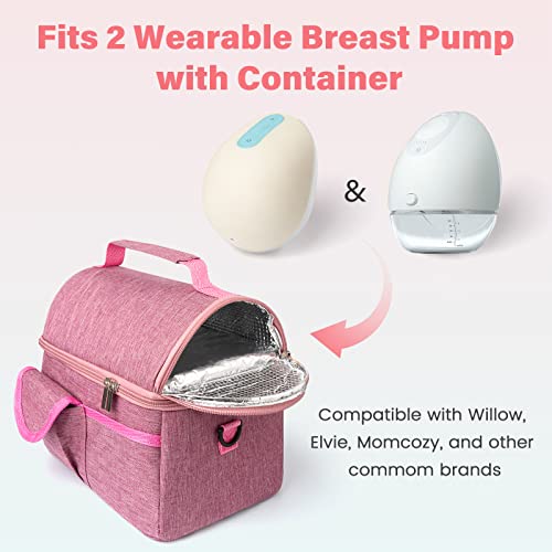 Wearable Breast Pump Bag with Cooler, Compatible with Willow, Elvie, Momcozy Breast Pump, Insulated Storage Container Case for Hand Free Breast Pump - Thumbnail 3