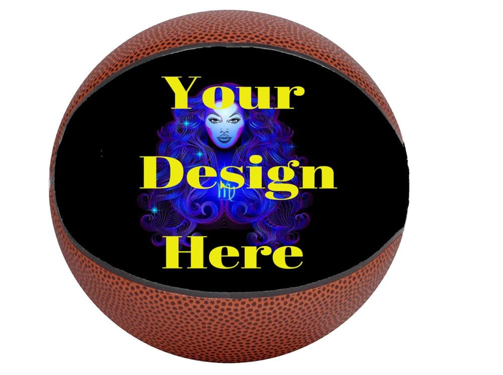 Regalo Personalizzato Da Basket Per Interni Ed Esterni Pallone Da Basket In Pelle Composita Con Nome Testo Logo Foto - Misura Ufficiale 7 (29,5") Misura 5 (27,5")