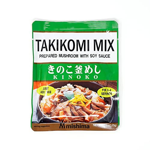 Mishima Gohan Takikomi Mix Kinoko, Prepared Mushroom with Soy Saurce, Japanese style Rice Mix 4.23 oz