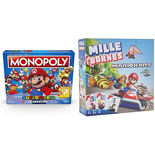 Monopoly édition Super Mario Celebration, Jeu de Societe, Jeu de Plateau, Version Francaise & Dujardin - Mille Bornes Mario Kart - Jeu de Plateau - A Jouer en Famille - À partir de 2 Joueurs