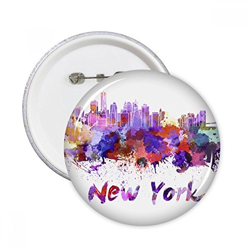 Badge New York Amérique Aquarelle Ville Décoration Vêtements Cadeau 5pcs XL