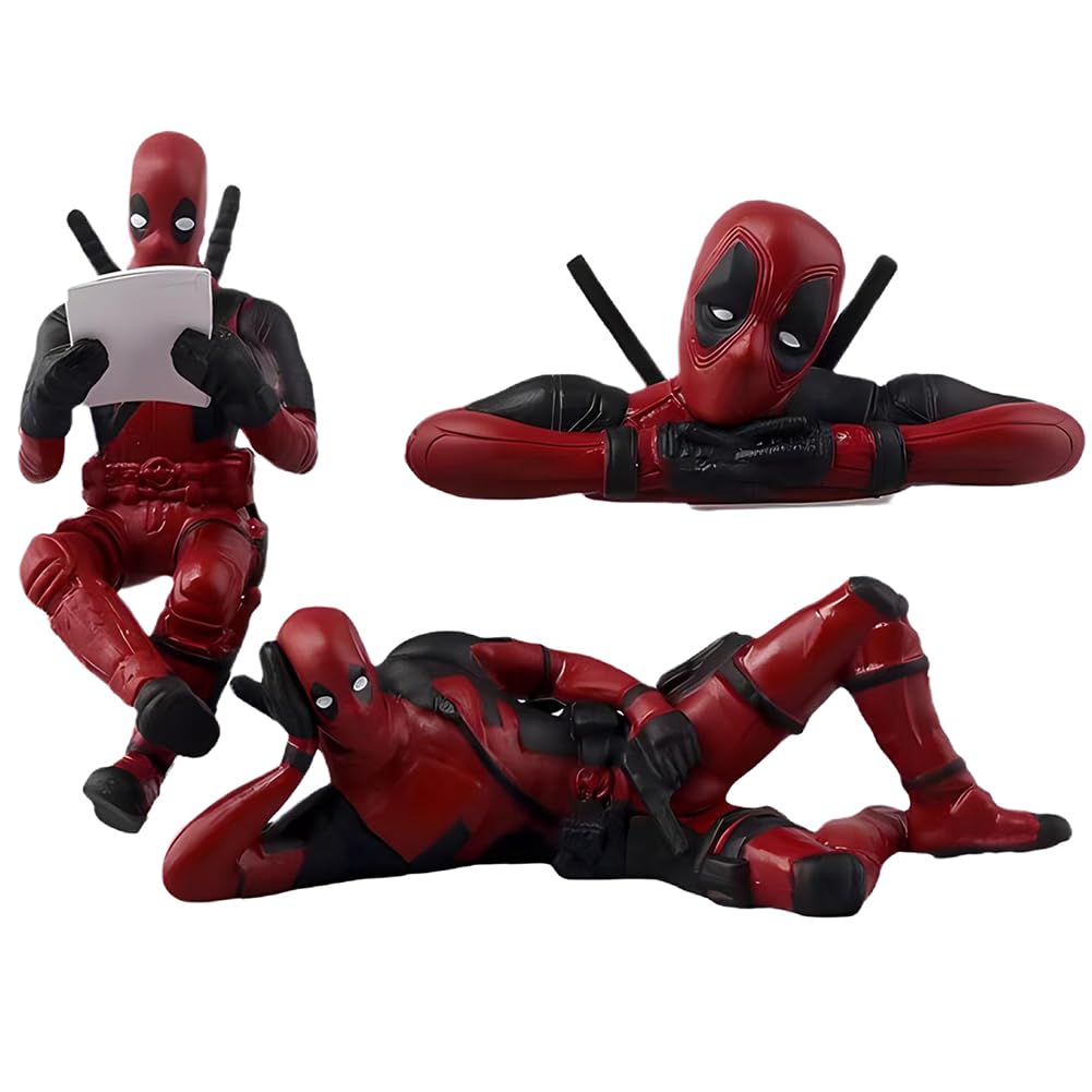 3 Piezas Decoración de Espejo retrovisor,Deadpool Auto Decoración,Deadpool Ornamento Coche,Regalo Adecuado para Hombres,se Puede Utilizar para automóviles o Adornos