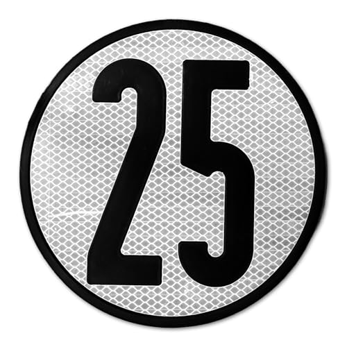 Placa V-4 Homologada Resina 200 mm – Velocidad Máxima Permitida 25 km/h – Señal Reflectante para Vehículos Especiales