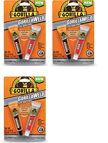 Gorilla Heavy Duty GorillaWeld Steel Bond 2-Part Epoxy, (Pack of 1) - 3 Pack