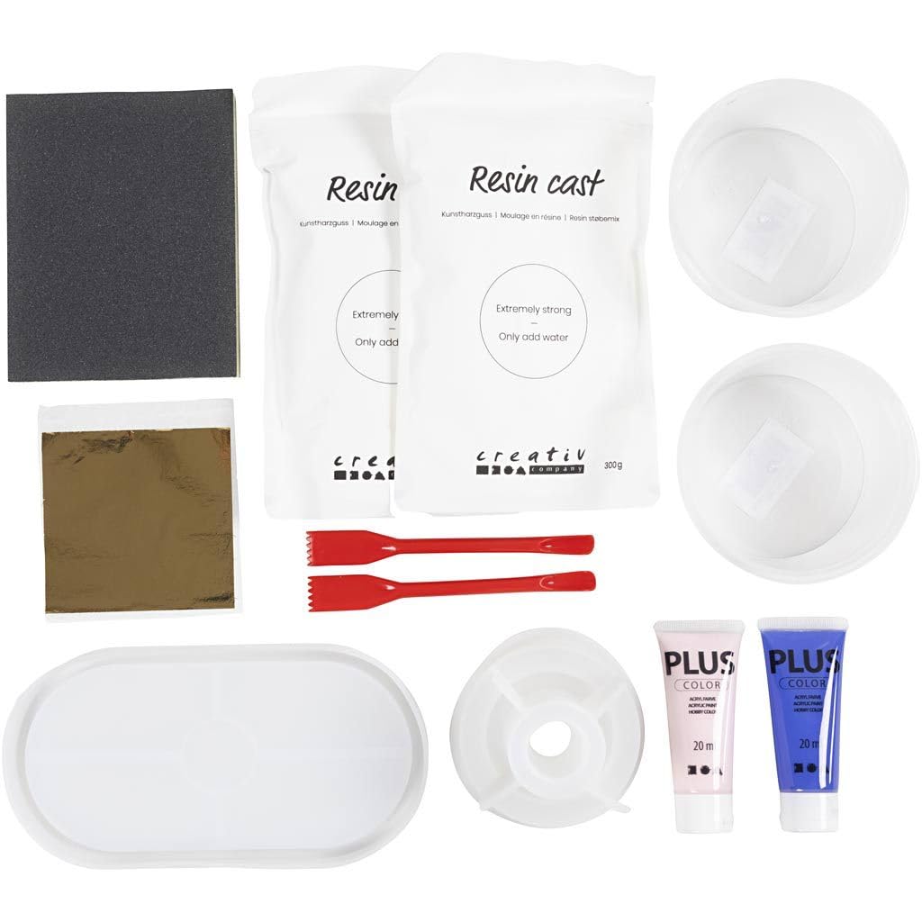 Starter Kreativ Set Gießharz / Harzgießen, Kerzenhalter und Tabletts