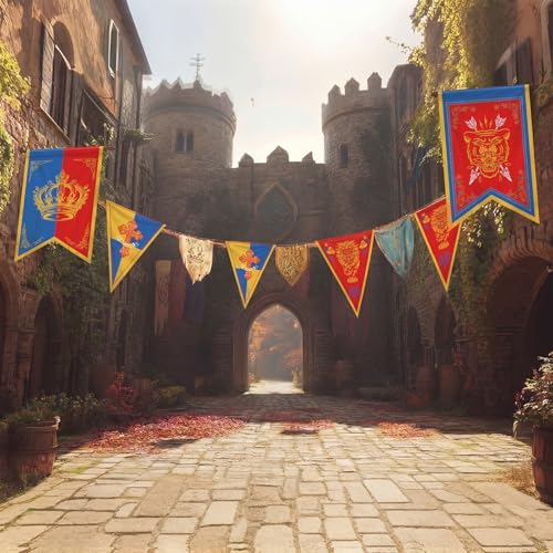 CrystalSylara 9 Pcs Medieval Party Decorations Renaissance Festival Banner by CrystalSylara - Used condition - Image 4