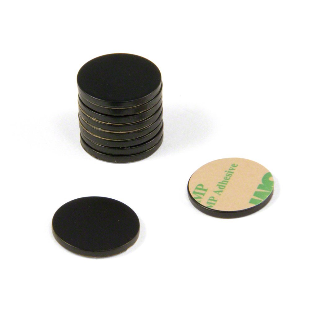 Black Painted Mild Steel Disc with 3M Self Adhesive for Arts, Crafts, Model Making, DIY and Hobbies - 20mm dia x 2mm thick - Pack of 10