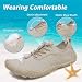 Wasserschuhe Badeschuhe Damen Herren Strandschuhe Schnell Trocknend Drainagelöcher Strand Schwimmschuhe Meeresschuh Surfschuhe Poolschuhe Unisex Barfußschuhe für Kajakfahren Fitnessstudio Beige EU39