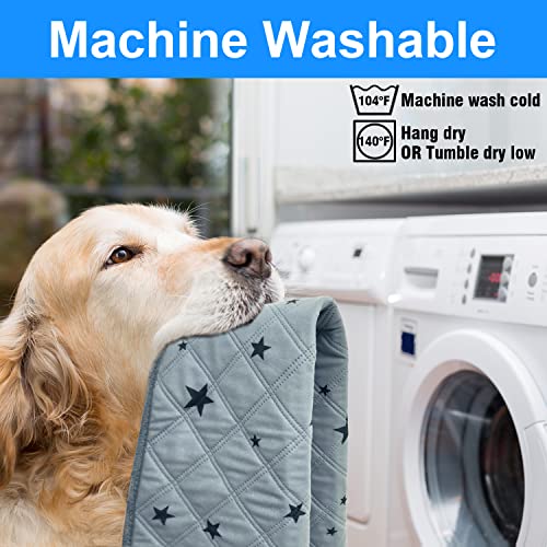 Image of RIOUSSI Washable Pee Pads for Dogs, Reusable, Absorbent, Leakproof, Non Slip Pet Puppy Pads for Potty Training. Gray Stars, 20x28 Inch(4pack)