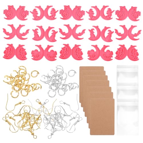 Moldes para pendientes de resina de Halloween para crear aretes DIY resistentes 2