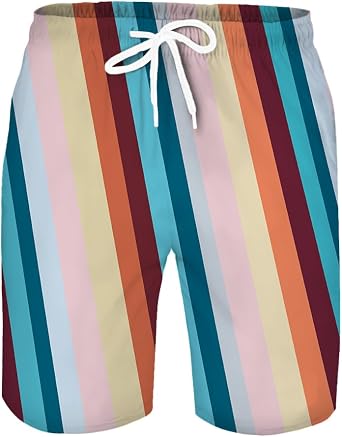Mens Swim Trunks Quick Dry 3D Printed Beach Board Shorts with Pockets Cool Mesh Lining Bathing Suits