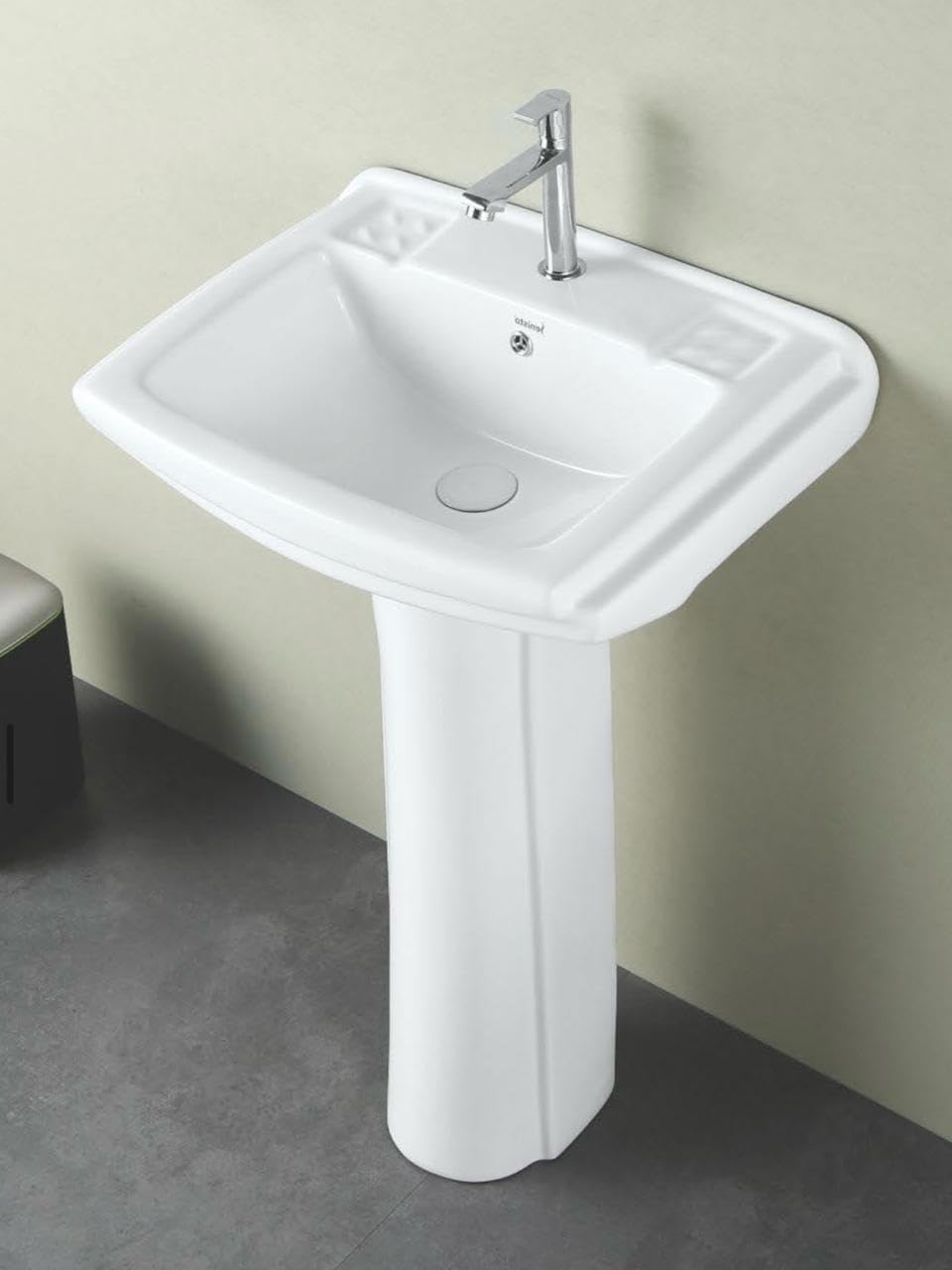Gold Ceramic Wash Basin - Free Standing Pedestal -8
