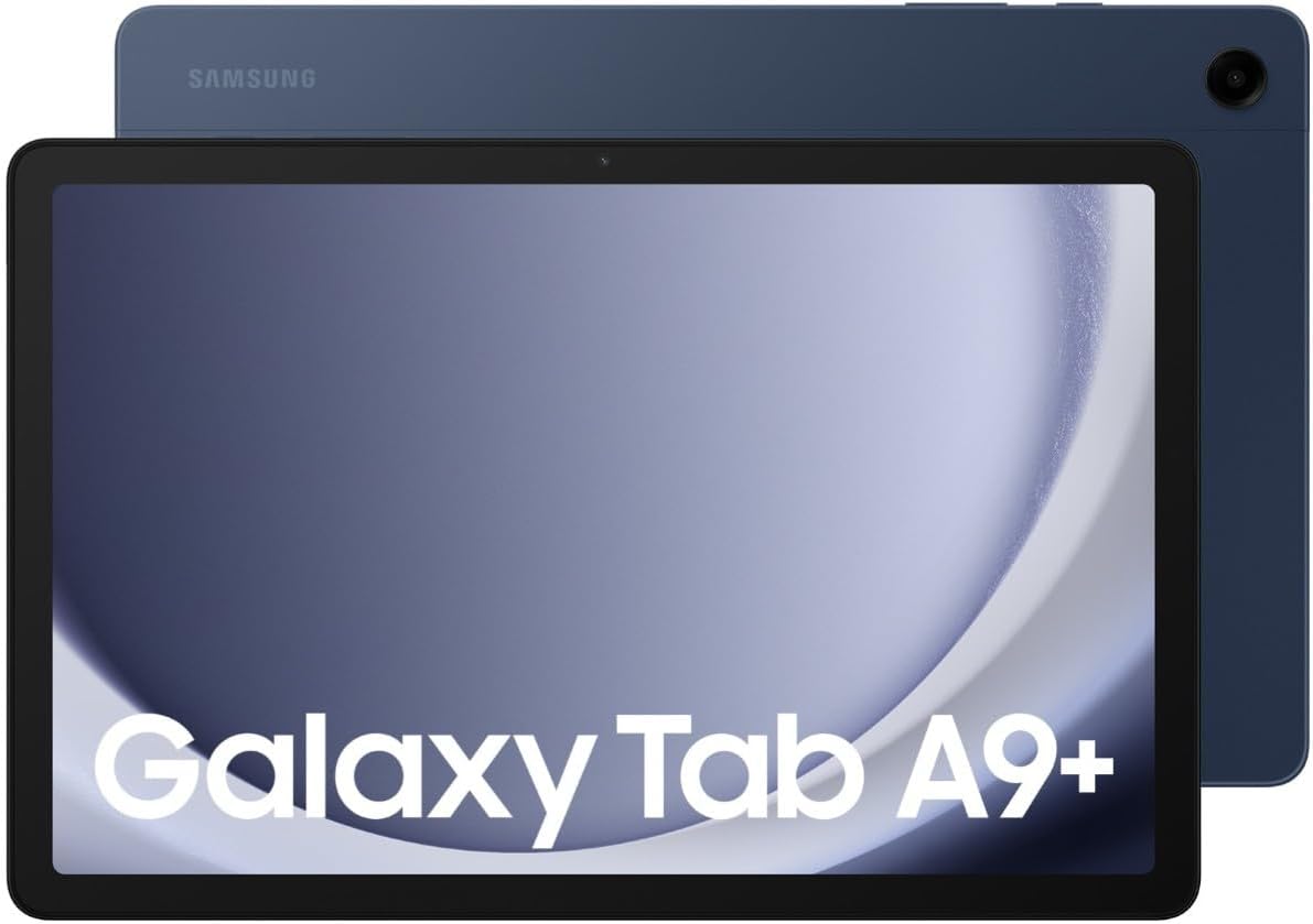 Samsung Galaxy Tab A9+ Android Tablet, 128GB Storage, 6GB RAM, Large Display, 3D Sound, Silver, 3 Year Extended Warranty (UK Version)