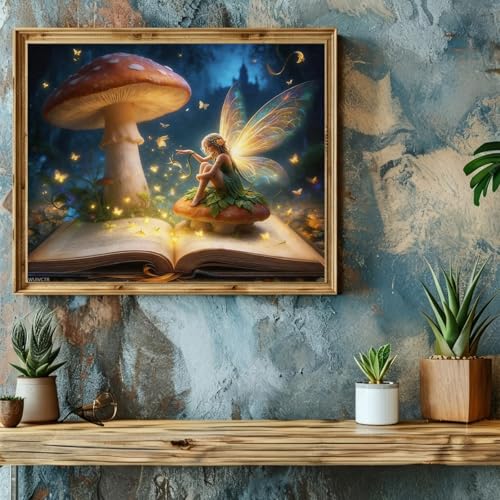 Kit de pintura por números de elfo y hada mágica WUIVCTR 16x20 pulgadas 2