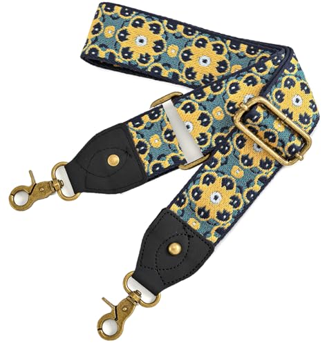 Image of Purse Straps Replacement Crossbody Handbag Adjustable Jacquard Embroidery Wide Guitar Strap