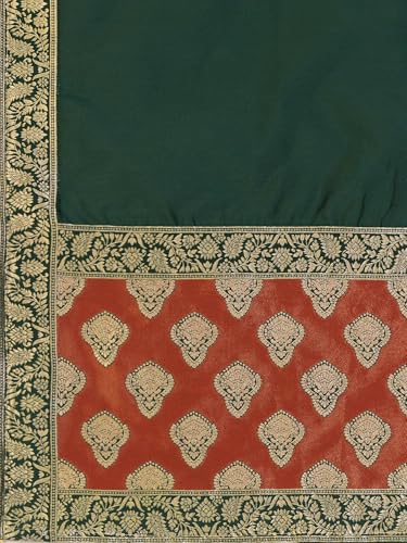 Image of PURVAJA Women's Kanjiwaram Semi-Stitched Lehenga choli