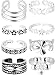 BBTO 8 Pieces Adjustable Knuckle Ring Open Toe Rings Various Types Knuckle Ring Set for Women and Men, Silver (Style 1)