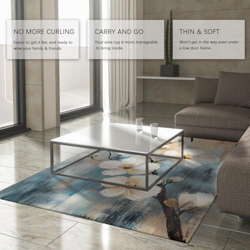 Tapis rustique à fleurs lavable en machine pour effacer toutes les taches - 4