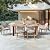 PURPLE LEAF 7 Pieces Patio Dining Set Aluminum Rectangular Table and Rattan Arm Chairs with Cushions for Kitchen Porch Garden Modern Outdoor Furniture Sets