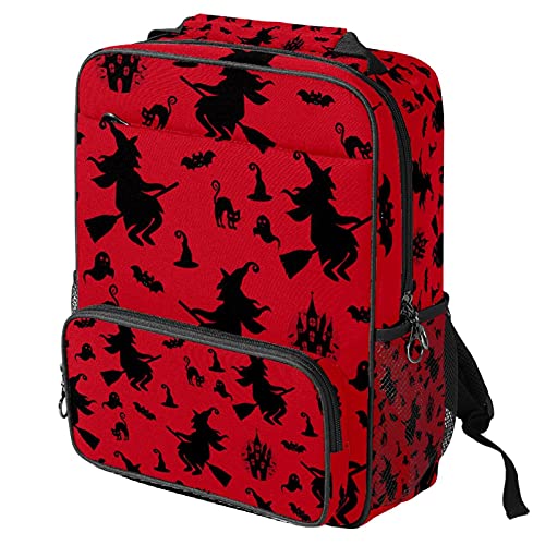 Sac à dos imprimé chat rouge et noir avec grand compartiment ordinateur
