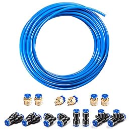 CGELE Pneumatic Tubing Blue PU Air hose Pipe Tube Kit 5/32 inch or 4mm OD 2.5mm ID 39.4ft/12 Meter for Air Line or Fluid Transfer