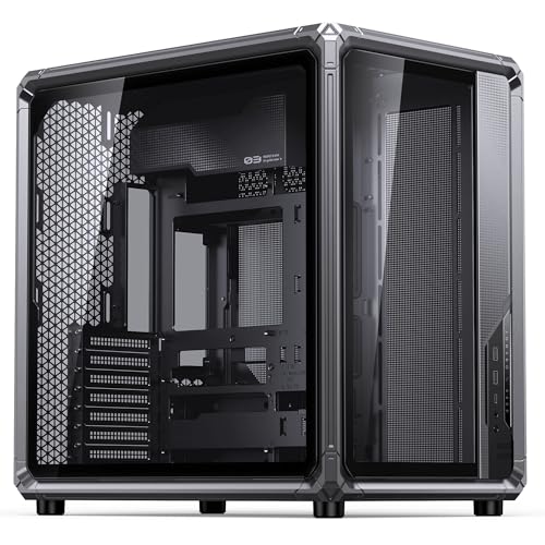 Jonsbo X400 PC-Gehäuse Midi-Tower ATX mit Tempered Glass, Back-Connect-Support, Platz für 13 Lüfter und 360 mm Radiatoren – grau