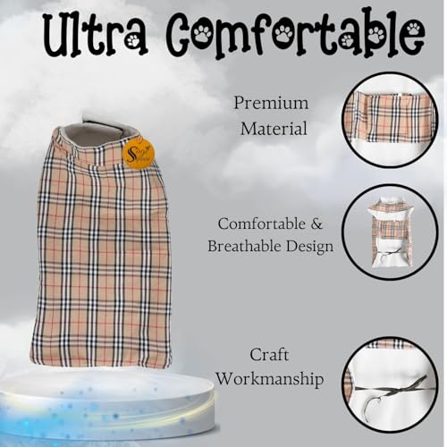 Image of Sage Square Winter Coloured Dog Coat - All-Weather Protection, Windproof, Waterproof Cozy Fleece Lining, Adjustable Straps, Durable Construction, Stylish, Comfortable, Jacket (Cream & White, Large)