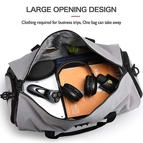 Deumy Travel Duffel Backpack,4 in 1 Carry-on Garment Bag Large Duffel Bag Suit Travel Bag,Gym Backpack Outdoor Travel Bag with Shoe Compartment,Hiking Camping Rucksack for Men and Women (Black)